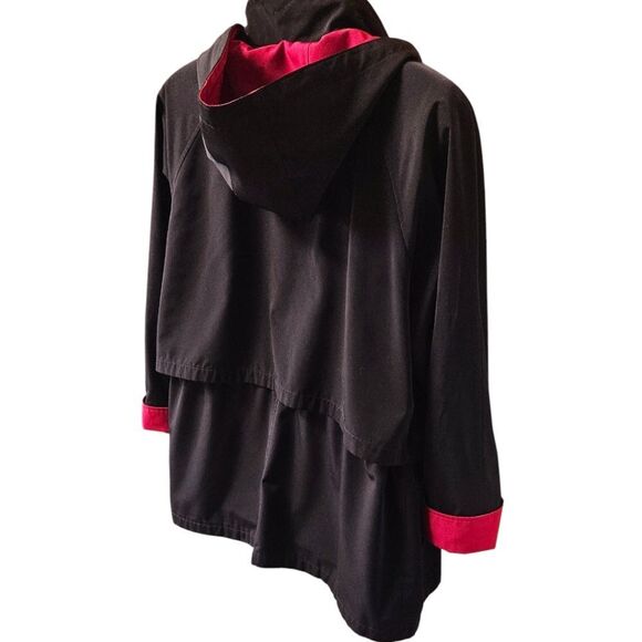 NAUTICA PLUS SIZE Maroon & Black Hooded Zip InLiner Waterproof Jacket Size 2X 3X - Picture 12 of 16